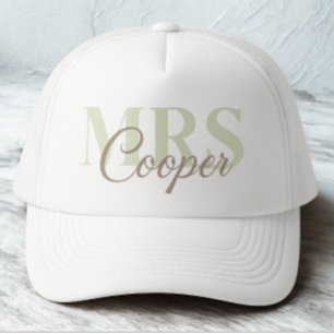 Modern Simple Custom Bride Name Light Lemon Text Trucker Hat
