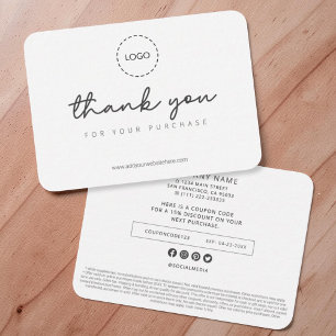 Modern Simple Custom Business Logo Coupon Promo Calling Card