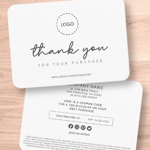 Modern Simple Custom Business Logo Coupon Promo Calling Card