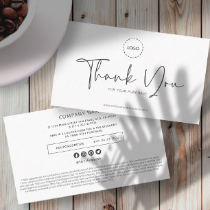Modern Simple Custom Business Logo Coupon Promo Calling Card