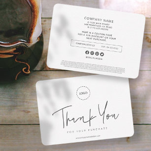 Modern Simple Custom Business Logo Coupon Promo Calling Card