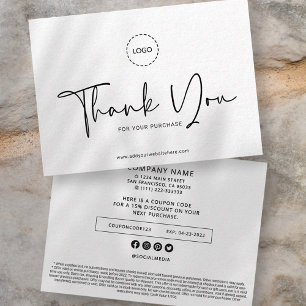 Modern Simple Custom Business Logo Coupon Promo Calling Card