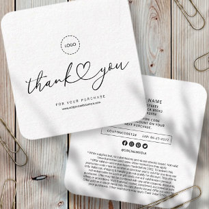 Modern Simple Custom Business Logo Coupon Promo Square Business Card