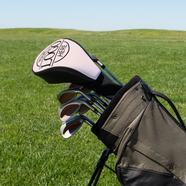 Modern Simple Custom Business Logo Pink Branded  Golf Head Cover (In Situ)
