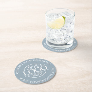 Modern Simple Custom Company Business Logo Branded Round Paper Coaster