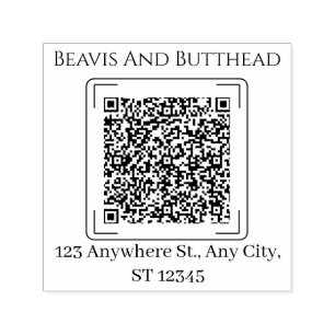 Modern Simple Custom Minimalist QR Code Address Self-inking Stamp
