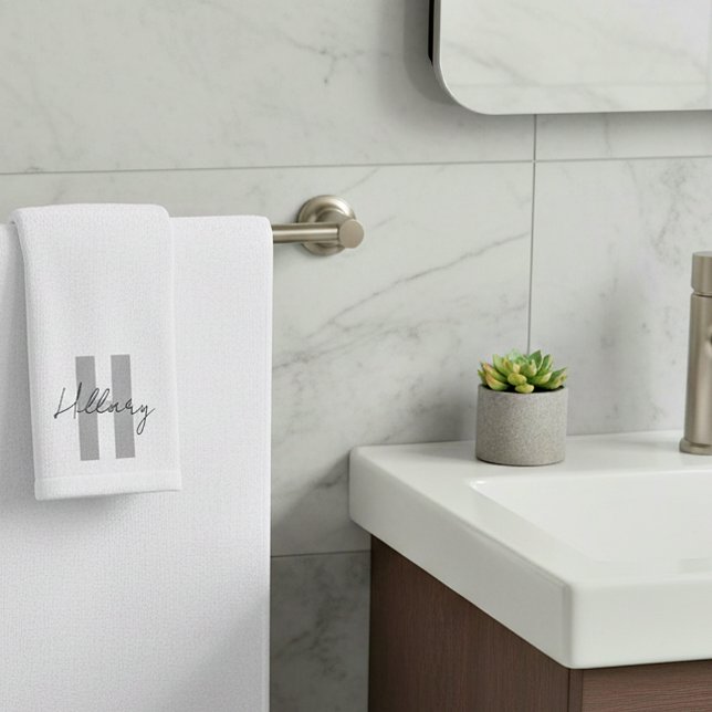 Modern simple custom Personalised  Hand Towel (Creator Uploaded)