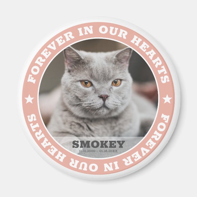Modern Simple Custom Pet Photo Sympathy Keepsake Magnet (Front)