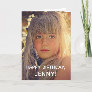 Modern simple custom photo birthday cgreting card