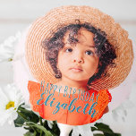 Modern Simple Custom Photo Birthday Greeting Balloon<br><div class="desc">Design is modern and simple. Add a custom photo of the birthday celebrant and add his/her name,  add a custom message. The colour of the typography works best on a photo which has colour at the typography part so that it will pop out.</div>
