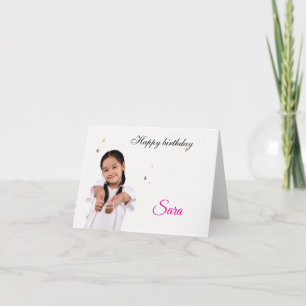 Modern Simple Custom Photo Birthday Greeting Card