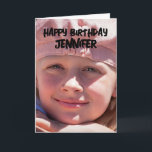MODERN SIMPLE CUSTOM PHOTO BIRTHDAY GREETING CARD<br><div class="desc">SIMPLE CUSTOM PHOTO BIRTHDAY CARD</div>