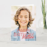 Modern Simple Custom Photo Birthday Greeting Card<br><div class="desc">Design is modern and simple. Add a custom photo of the birthday celebrant and add his/her name,  add a custom message</div>