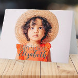 Modern Simple Custom Photo Birthday Greeting Card<br><div class="desc">Design is modern and simple. Add a custom photo of the birthday celebrant and add his/her name,  add a custom message. The colour of the typography works best on a photo which has colour at the typography part so that it will pop out.</div>