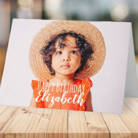 Modern Simple Custom Photo Birthday Greeting
