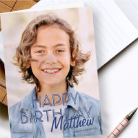 Modern Simple Custom Photo Birthday Greeting