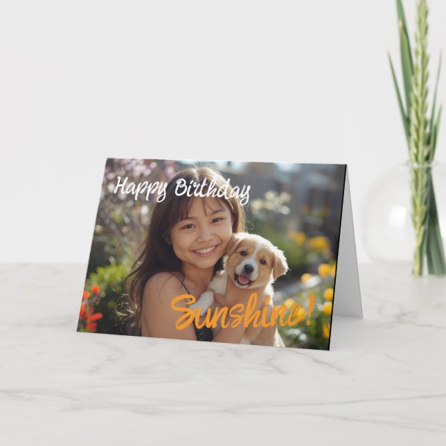 Modern Simple Custom Photo Birthday Greeting Card (Front)