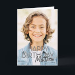 Modern Simple Custom Photo Birthday Greeting Card<br><div class="desc">Design is modern and simple. Add a custom photo of the birthday celebrant and add his/her name,  add a custom message</div>
