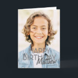 Modern Simple Custom Photo Birthday Greeting Card<br><div class="desc">Design is modern and simple. Add a custom photo of the birthday celebrant and add his/her name,  add a custom message</div>