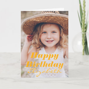 Modern Simple Custom Photo Birthday Greeting Card