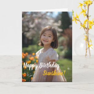 Modern Simple Custom Photo Birthday Greeting Card