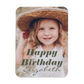 Modern Simple Custom Photo Birthday Greeting Magnet (Vertical)