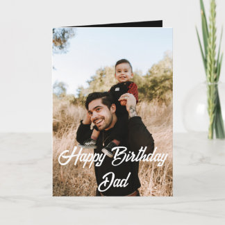 Modern Simple Custom Photo Happy Birthday Dad  Card