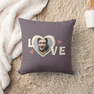 Modern Simple Custom Photo Love Heart  Cushion