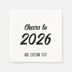 Modern Simple Custom Script 2026 New Years Party Napkin