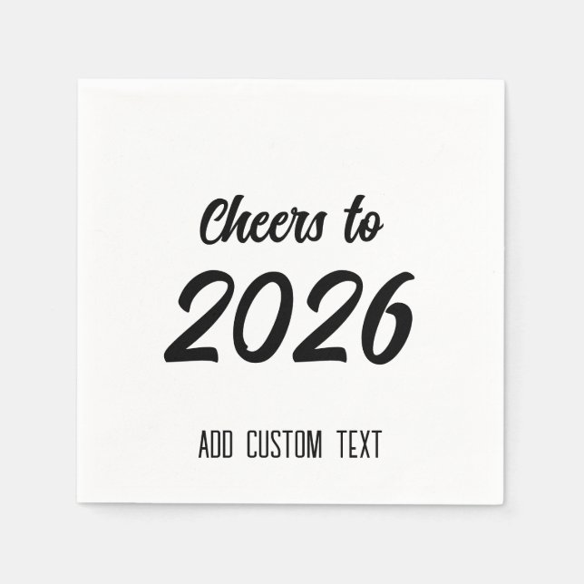 Modern Simple Custom Script 2026 New Years Party Napkin (Front)
