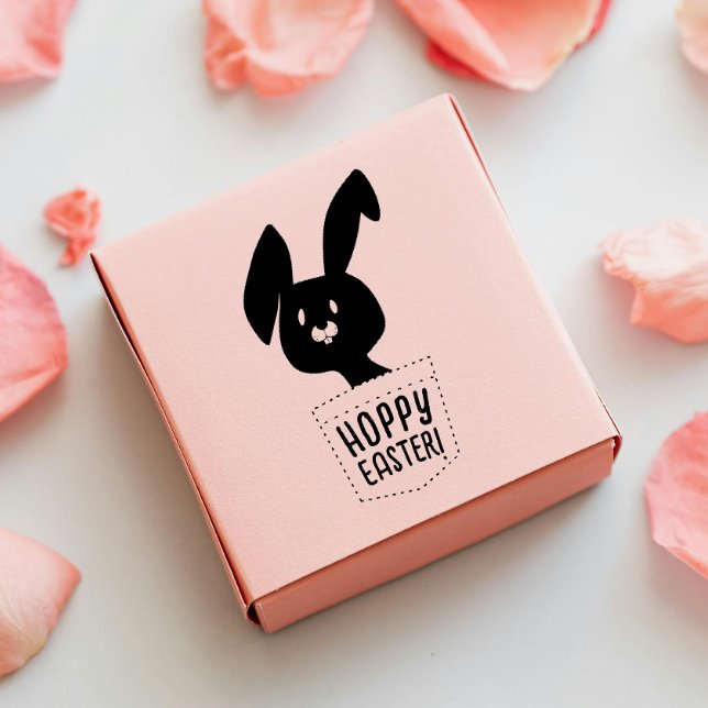 Modern Simple Cute Easter Bunny Playful Cartoon Rubber Stamp (Creator Uploaded)