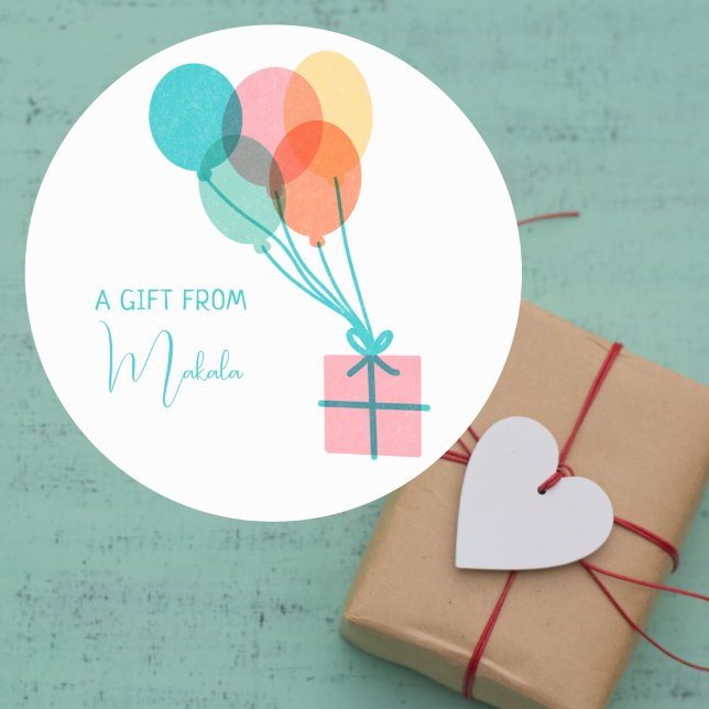 Modern Simple Cute Personalised Gift From Classic Round Sticker (Creator Uploaded)