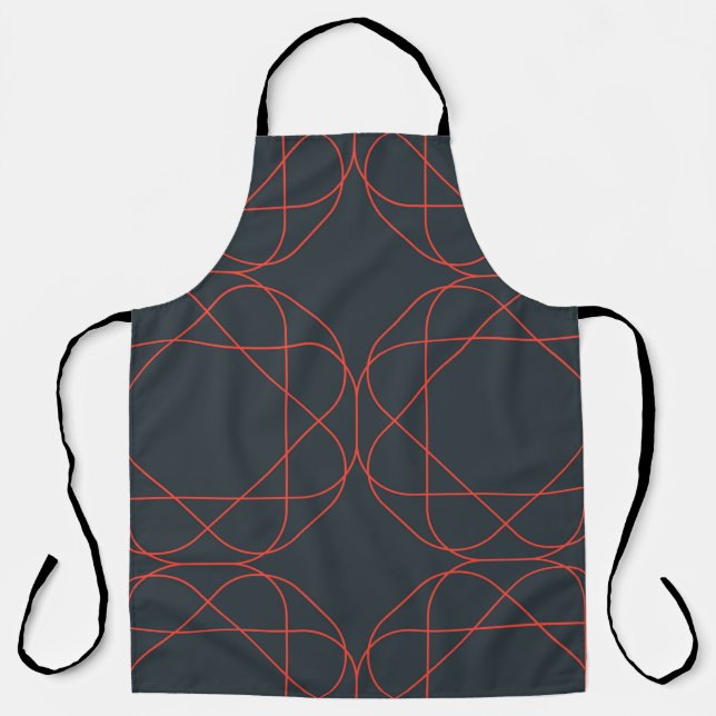 Modern, simple, cute, playful geometric pattern apron (Front)