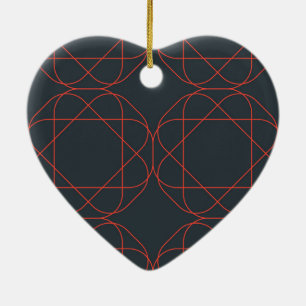 Modern, simple, cute, playful geometric pattern ceramic ornament