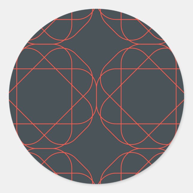 Modern, simple, cute, playful geometric pattern classic round sticker (Front)