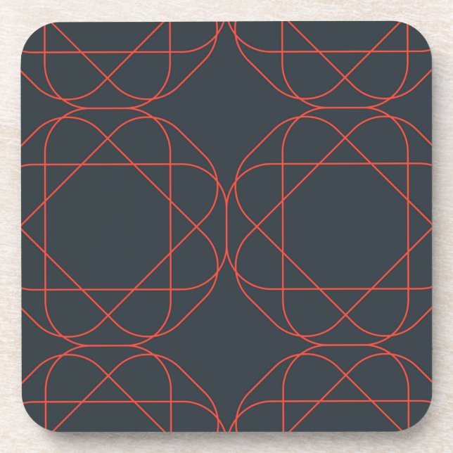 Modern, simple, cute, playful geometric pattern coaster (Front)