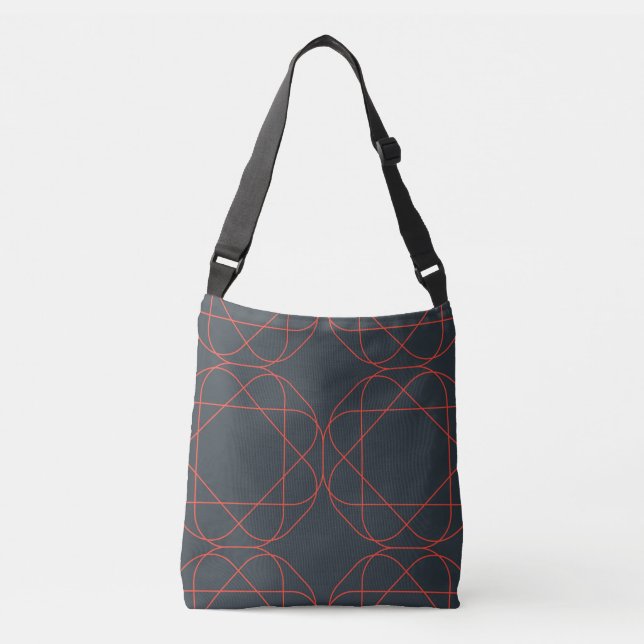 Modern, simple, cute, playful geometric pattern crossbody bag (Front)