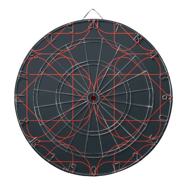 Modern, simple, cute, playful geometric pattern dartboard (Front)