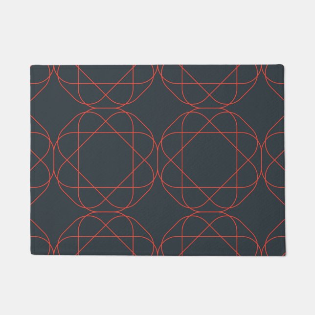 Modern, simple, cute, playful geometric pattern doormat (Front)