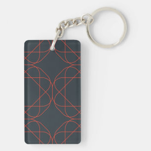 Modern, simple, cute, playful geometric pattern key ring