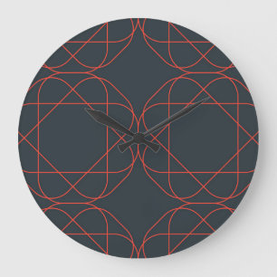 Modern, simple, cute, playful geometric pattern large clock