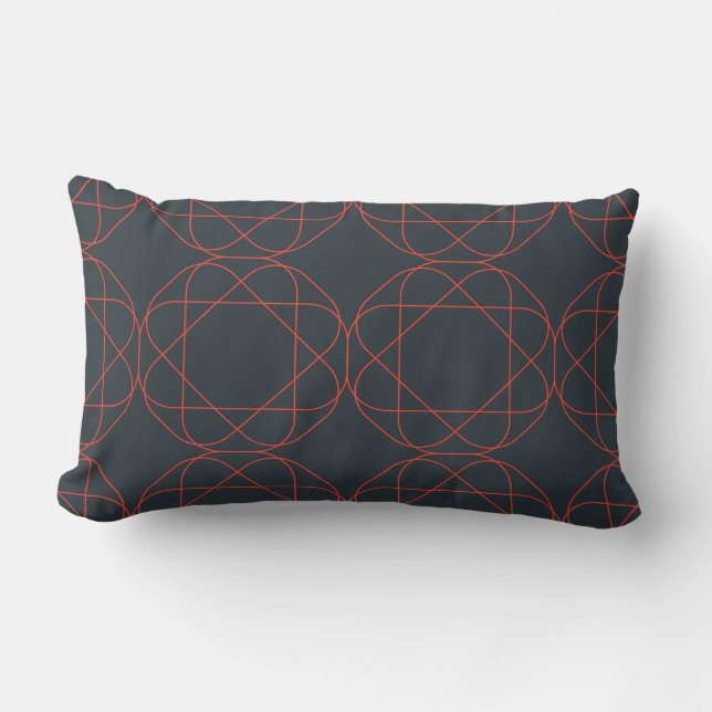 Modern, simple, cute, playful geometric pattern lumbar cushion (Front)