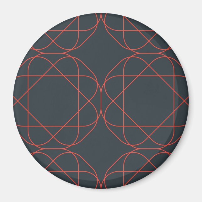 Modern, simple, cute, playful geometric pattern magnet (Front)