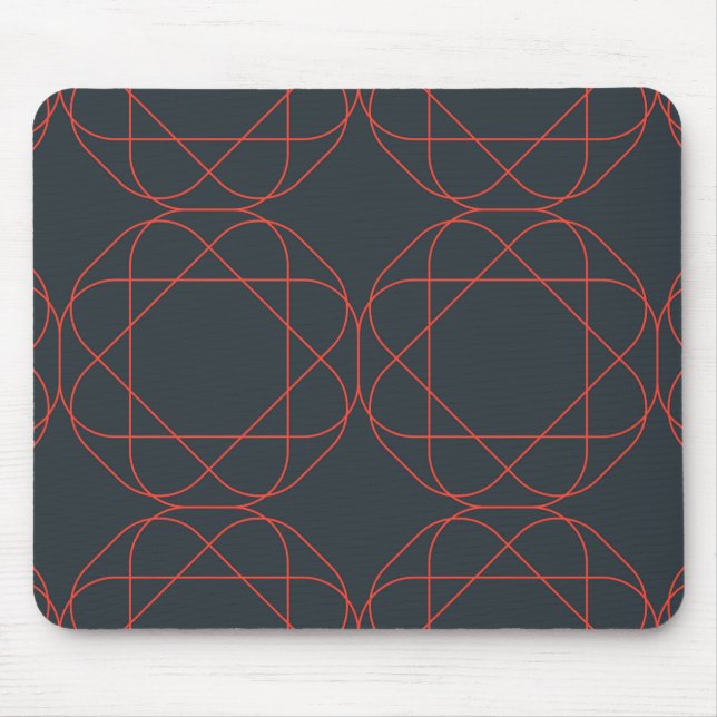 Modern, simple, cute, playful geometric pattern mouse pad (Front)
