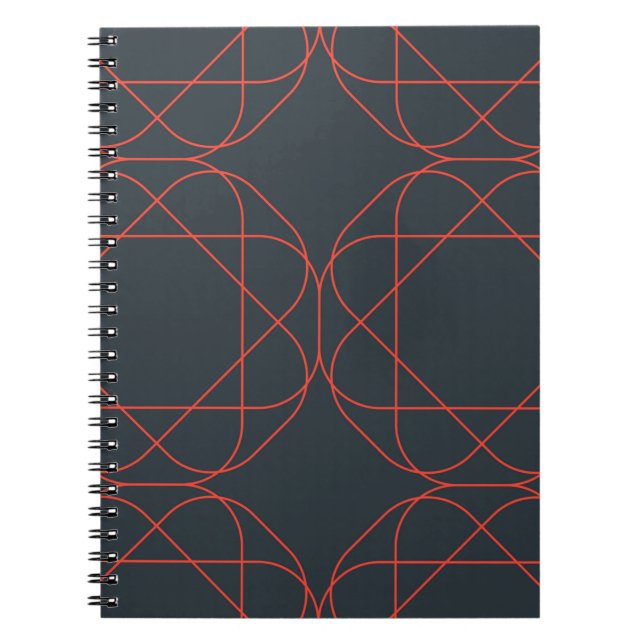 Modern, simple, cute, playful geometric pattern notebook (Front)