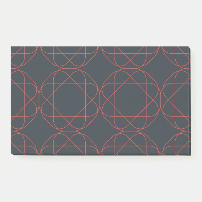 Modern, simple, cute, playful geometric pattern post-it notes (Front)