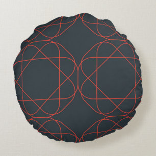 Modern, simple, cute, playful geometric pattern round cushion