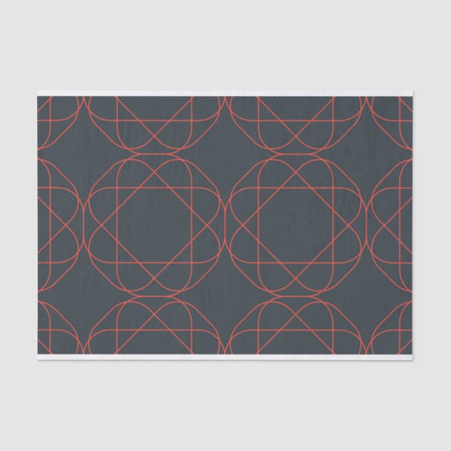 Modern, simple, cute, playful geometric pattern tissue paper (Front)