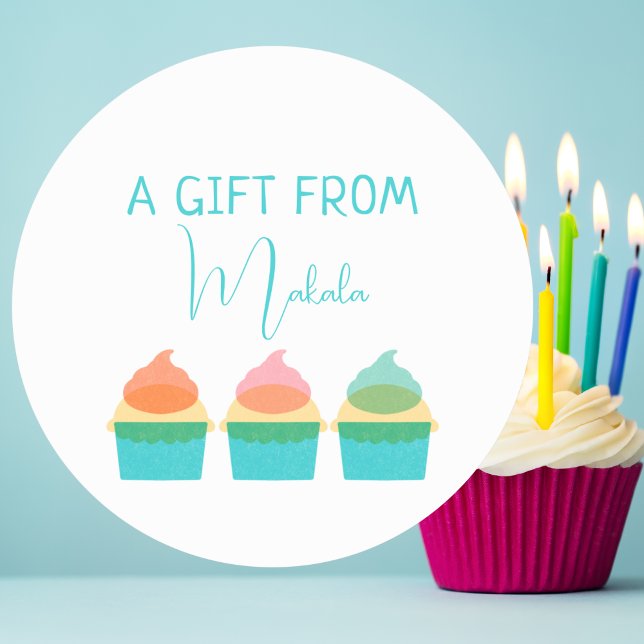 Modern Simple Cute Trendy Personalized Gift From Classic Round Sticker (Creator Uploaded)