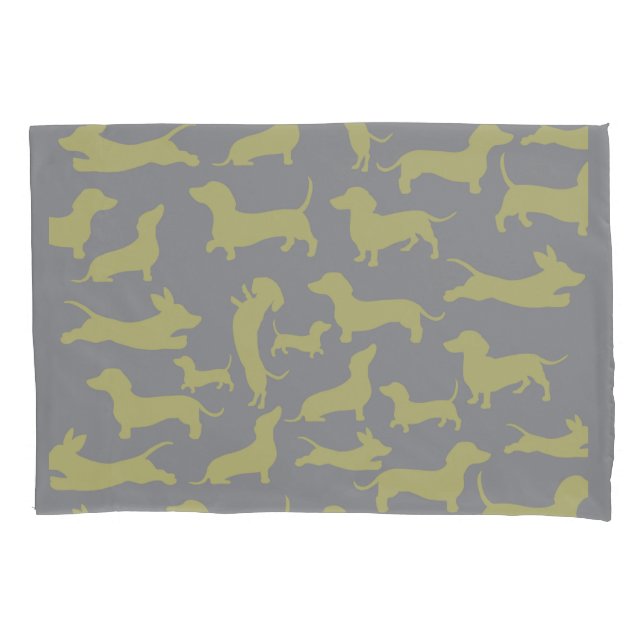 Modern Simple Dachshund  Pillowcase (Front)